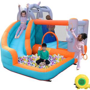 Inflatable Bounce House for Kids,Water Slide for Backyard,Indoor Bouncy House,Inflatable Water Park,Jumping Castle with Ball Pit,Jump House with Waterslide,Obstacle Course Bounce House, Large