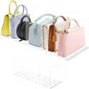 Handbag Organizers, Closet Purse Organizer, Purse Storage Closet Organizer, Clear Acrylic Clutch Tote Bag Holder, Adjustable Shelf Organization Separators Divider Rack for Bedroom Bathroom Office