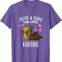 Funny Hike Hiking Lover Just A Girl Who Loves Hiking T-Shirt. Youth Small purple