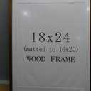 18x24 Picture Frame with Mat for 16x20, USA-Sourced Natural Walnut Wood Handcrafted Rounded Corner with Plexiglass, Vertical or Horizontal Display Photo Gallery Poster Wall Mounting Frame, 18x24 Matted to 16x20
