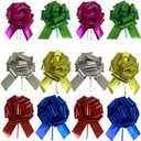 2 x 6 Inch Pull Bows for Gift Wrapping  Elegant Gift Wrapping Ribbon for Wedding, Birthday, Party Decorations | Premium Pull Bows for Baskets, Presents & Crafts (12 Pieces, Metallic Color)