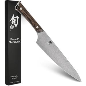 Shun Kanso 8" Chefs Knife, Handcrafted Japanese Kitchen Knife, AUS10A Stainless Steel Blade, Tagayasan Handle, Gyuto-Style Tool for Professional and Home Chefs