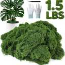 MGLIFEUL 1.5 LBS Artificial Fake Moss for Crafts Plants Indoor with Non-Stick Gloves and Tweezers，Preserved Green Plant Faux Craft Moss Musgo for Fairy Garden Outdoor Home Decorating Model Making