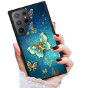for Samsung S23 Ultra, for Samsung Galaxy S23 Ultra, Durable Protective Soft Back Case Phone Cover, HOT12154 Blue Butterfly