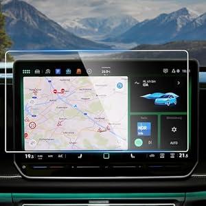 INTGET Navigation Screen Protector for 2025 VW Volkswagen Tiguan Accessories SE SEL R-Line Car GPS Tempered Glass Center Touch Screen Display Touchscreen Protective Film (15inch)