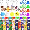 [ 6 Surprise Golden Eggs ] 100 Pack Prefilled Easter Eggs with Assorted Toys Inside, Pre-filled Easter Egg Hunt Stuffed, 100 Plastic Easter Eggs Fillers with Fidget Toys, Easter Basket Stuffers