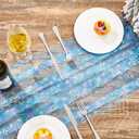 2 Pack Blue Snowflake Table Runner 29x120 Inch Princess Theme Birthday Party Decorations Lace Tulle Table Decor Home Dining Room Kitchen Holiday Wedding Anniversary Veil Decor