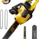 DeForce 16" 40V Cordless Electric Chainsaw, for DeWalt 20V Max Batteries, Brushless Battery Powered Chain Saw, with Auto Oiler, Handheld Chainsaw for Wood Cutting Tree Pruning(Bare Tool Only) (Yellow)