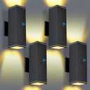 Outdoor Wall Lights 4 Packs,Modern Square Dusk to Dawn Outdoor Porch Light,Integrated LED Cylinder Up Down Lights Aluminum Waterproof Wall Lighting Exterior Light for Porch Patio Garage