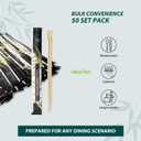 Soeos 50 Chopsticks Disposable Bulk - Natural Wooden Chopsticks & Bamboo Chopstick for Sushi, Takeout, Party - Smooth, Individually Wrapped Single-Use Chopstick (Approx.50 Pairs) (9 Inch)