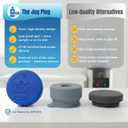 Jug Plug 5 Gallon Water Jug Cap – No Spill, Fits All Standard 3 & 5 Gal Jugs – Reusable Silicone Jug Lid & Caps Replacement, Leak-Proof Water Bottle Cap – 3 Pack (Blue)