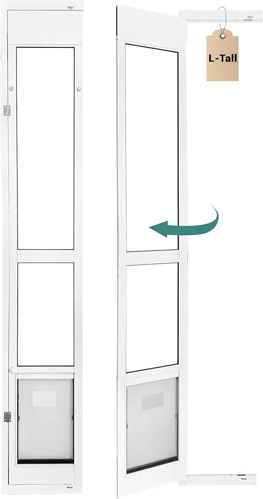 96 Inch Dog Door for Sliding Glass Door for Large Dogs - Left Open from Inside