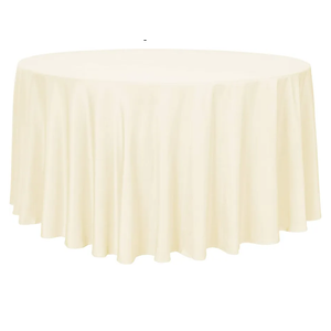 sancua Round Tablecloth - 108 Inch - Water Resistant Spill Proof Washable Polyester Table Cloth Decorative Fabric Table Cover for Dining Tables, Buffet Parties and Camping, Beige