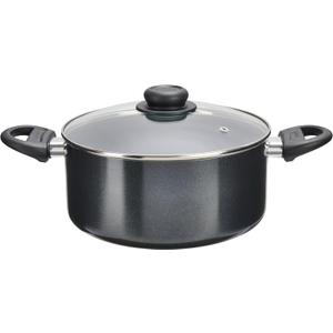 GoodCook Everyday Round Dutch Oven with Lid, Ceramic Nonstick Aluminum, DeepWalled Construction for Even Heating, NonToxic PTFE & PFOA Free, 4.7Quart, Black