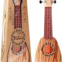 YOLOPLUS+ 17 Inch Kids Ukulele Guitar Toy 4 Strings Mini Children Musical Instruments Educational Learning Toy for Toddler Beginner Keep Tone Anti-Impact Can Play with Picks/Strap/Primary Tutorial (Sprucewood)