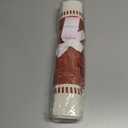 PurpleEssences Rust Table Runner - Wide with Dobby Stripe, Heavy Ribbed Weave & Double Knot Fringes, 14x72 Inch (14x77.5 with Fringes) Boho Farmhouse Decor - Fall Thanksgiving - Rust and H.White