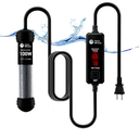 AquaMiracle Upgraded 100W Small Aquarium Heater Fish Tank Heater Turtle Heater Super Mini Aquarium Heater, Dry-Run/Overheating Protection and Memory Function, Dual LED Display, for 10-20 Gal Tanks