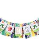 Hungry Caterpillar One High Chair Banner - Baby 1st Birthday Party Decorations, Cake Smash Party Banner,Fruit Boy Girl First Birthday,Hungry Caterpillar Highchair Banner Photo Backdrop