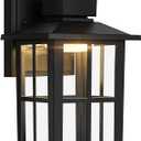 Brightever LED Outdoor Wall Lights, 10W 3000K/4000K/6500K Selectable, 800LM High Brightness Black Exterior Light Fixture with Clear Glass Shade, Waterproof Outdoor Wall Lanterns for Patio, 1 Pack