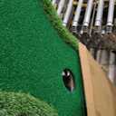 Floating Golf Green for Pool, Patented Pool Golf Game Floating Mat with Ball Retrieve Net/Scoreboard for Party & Training, 35x23"