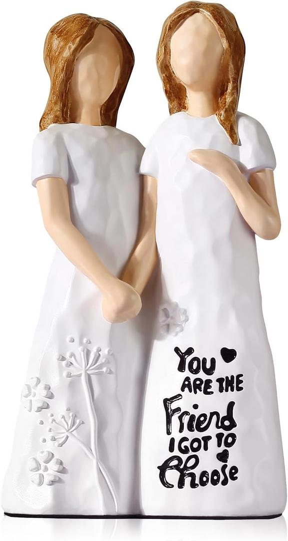 Birthday Gifts for Women, Gifts for Best Friend Women, Friendship Gifts for Women, Sisters Gifts from Sister, Bestie Womens Gifts, Holding-Hands Friends Handcrafted Glossy-Finish Figurine