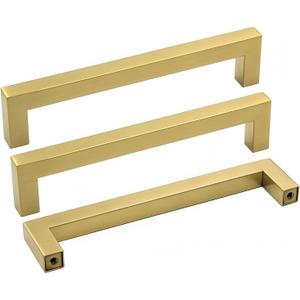 goldenwarm 10Pack 5in Brushed Gold Cabinet Pulls Gold Cabinet Handles Gold Drawer Pulls Modern Cabinet Hardware Handles for Kitchen Cabinets (5in hole centers)