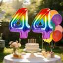 40 Inch Number 44 Balloons for 44th Birthday Party Decorations,0-100 Rainbow Large No.44 Digital Balloons for Women Men and Her Him, Helium Foil Number Balloons for Wedding Anniversary