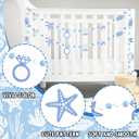 3 Pcs Last Toast On The Coast Felt Balls Garlands, 5 Ft Blue Bachelorette Nautical Pom Pom Balls Decorative Banner Garland, Wall Hanging for Holiday Wedding Nursery Home Birthday Decorations