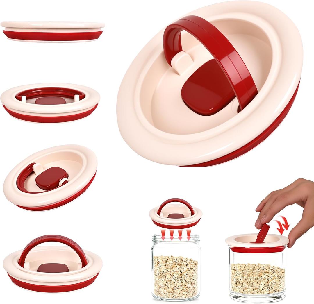 3 x 2-Pack Airtight Food Storage Container Lids, Easy-Open Universal Fit Replacement Covers for Seniors & People with Arthritis, Suitable for DIY Production of Ceramic and Glass Sealed Cans