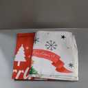 6 Pcs Christmas Chair Back Covers Merry Christmas Dining Room Slipcover Xmas Tree Santa Snowman Snowflake Red White Removable Washable Stretch Chair Protector for Decor Home Party, 23'' x 19''