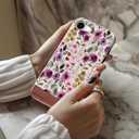 for iPhone 16e Case Cute – Wireless Charging Compatible – Dual-Layer Shockproof Protection with Stylish Wildflower Design – Protective Cover for Women - Custom Floral Wallpaper