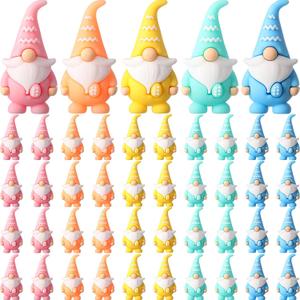 DoubleFill 50 Pcs Easter Mini Gnome Figures Tiny Gnomes Figurines Easter Egg Stuffers Gifts Little Statues to Hide and Seek Fairy Figurines for Hunt Party Gifts