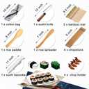 Sushi Making Kit for Beginners, All in One Sushi Maker Set with Sushi Mats Bamboo Roller, Sushi Bazooka, Chopsticks, Paddle, Spreader, Sushi Knife, Chopsticks Holder, TIMDAM Sushi Kit for Home