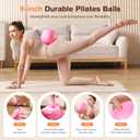 Pilates Kit 13Pcs Home Pilates Essentials Workout Kit with 13" Ring, 10" Ball and Resistance Bands for Women at Home Pilates Equipment Set for Beginners (Medium, pink)