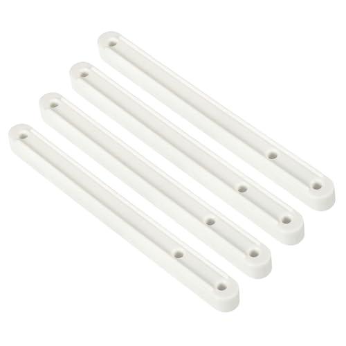 uxcell Drawer Slides, 4Pcs 180mm - Plastic Drawer Rails, Side Mounted Grooved Guide Rails for Cabinet Drawers Bedside Tables Wardrobe Dressers (White)