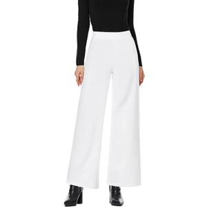 MISS MOLY Wide Leg Pants for Women Business Long Palazzo Pants Trousers Dress Pants White, XS