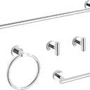 Chrome Bathroom Hardware Set 5 Piece with Towel Racks for Bathroom, SUS304 Stainless Steel Bath Towel Bar Set, 24 Inch Wall Mounted Accessories Kit