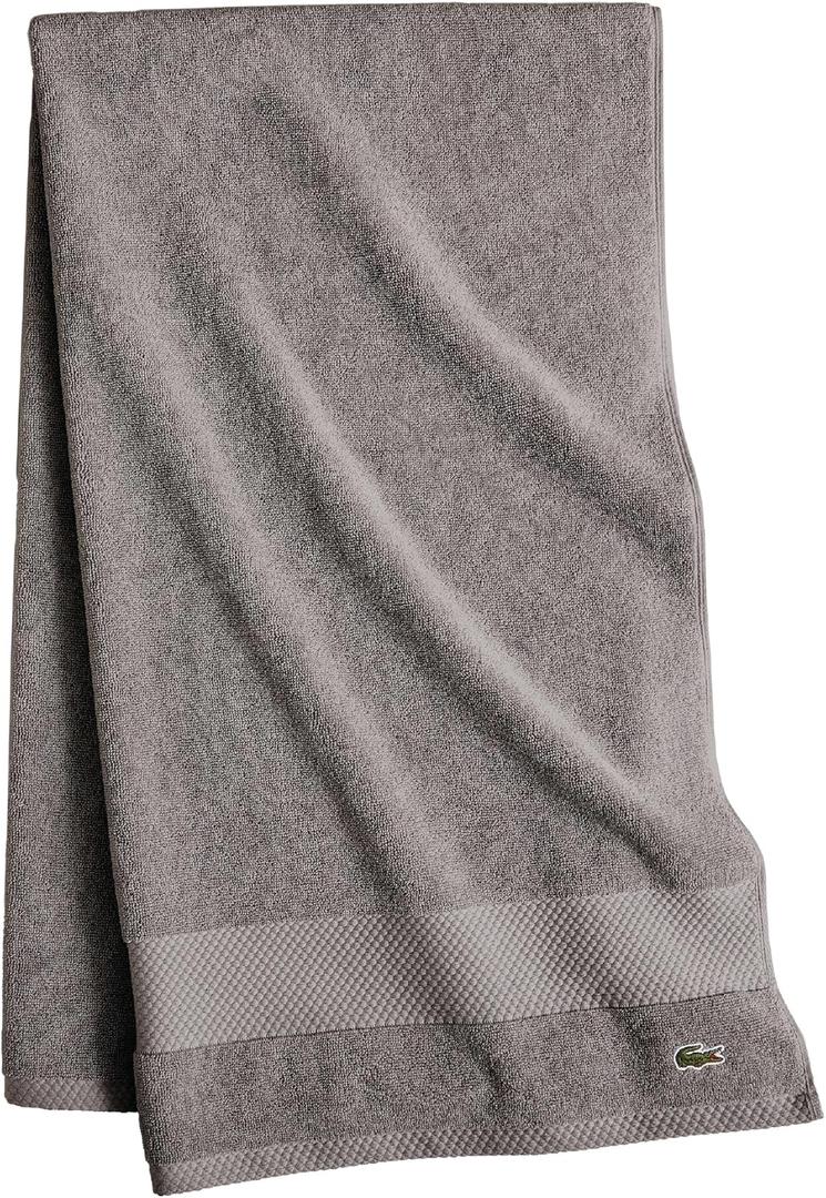 Lacoste Heritage 100% Supima Cotton Bath Sheet, Meteorite, 35" x 70" – Highly Absorbent & Quick Drying, Premium Super Soft Bath Towel, Bathroom Essential, Gift for All Occasions, Machine Washable