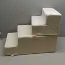 ZOMISIA Dog Stairs for Small Dogs - Pet Stairs 2 in 1 with Zippers Suitable for Couch and Bed, 35D Foam Dog Steps with Non Slip Bottom Grey 4 Steps, Beige