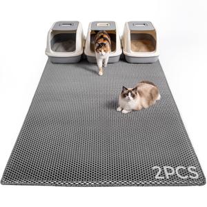 Anywish 2Packs Cat Litter Mat 47"x36", XL Litter Mat for Litter Box Mat
