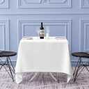 Surmente Square Tablecloth for Square or Round Tables 100% Polyester 85x85 Inch Table Cloth for Weddings, Banquets, or Restaurants (White)
