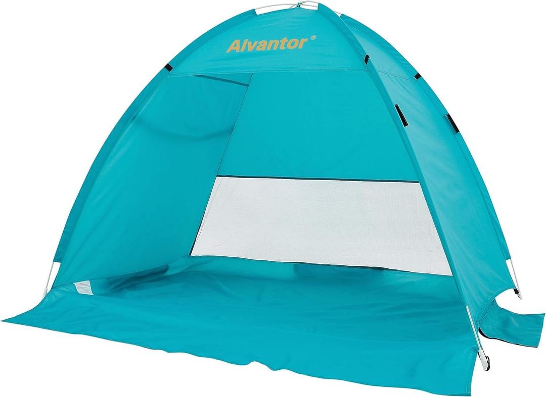 Alvantor® Beach Tent Beach Umbrella Outdoor Sun Shelter Cabana Automatic Instant Pop-Up UPF 50+ Portable Beach Shade Camping Fishing Hiking Canopy Easy Set Up Light Weight Windproof for 2-3 Person, 70"x53"x48"