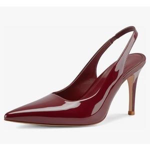 heelchic Slingback Heels for Women Pointed Toe Stiletto Heel Closed Toe Pumps Slip on High Heels 2.95 inch Dress Pumps, 8