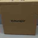 Bamboo Large Plug in Pendant Light with 14ft Handmade Woven Light Cord, Dimmable Switch, Rustic Basket Hanging Lamp for Bedroom Kitchen Island Farmhouse Dining Room Living Room,17.8 inch Width