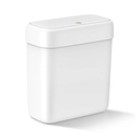 MOPALL Small Bathroom Trash Can with Lid, 2.6 Gallons / 10 L Slim Plastic Garbage Bin with Pop-Up Lid, Mini Waste Basket Can Dog Proof for Kitchen, Bedroom, Office, Laundry, Toilet, Rv, White