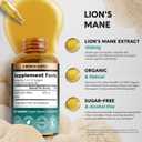 Lions Mane Liquid - USDA Certified Organic Lions Mane Supplement - Brain Support, Energy, Memory & Focus - Sugar & Alcohol-Free Lion's Mane Mushroom Extract 72,000 mg / Bottle, 2 Fl OZ, 2 Month Supply