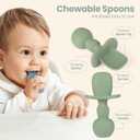 2 Pack Baby Plates with Suction, 2 Pack Silicone Forks and Spoons Set, Baby Led Weaning Supplies, BPA Free, Toddler Utensils for Feeding Essentials (Blue)