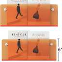ROYALITA 2-Pack Acrylic Magazine Holder Brochure Holder, 17" Record Holder Magazine Rack, Fashion Hanging Bookshelf Literature Storage Rack for Waiting Room, Living Room, Office, Orange 17 Inch
