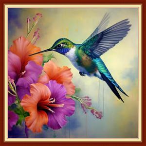 Dimxvean Cross Stitch Kits for Adults - Hummingbirds 18x18 inch (Craft kits 21)