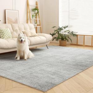 Area Rugs 5x7, Soft Machine Washable Rugs for Living Room Non Silp Vintage Rug Black Carpet for Living Room Dinning Room Farmhouse Bedroom Rug Under Bed Floor | Light Grey